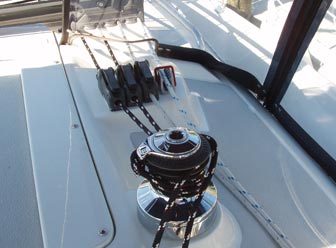 Self-tailing winch can be used for outhaul or mainsheet