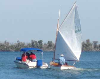 Towing Sandpiper back to race