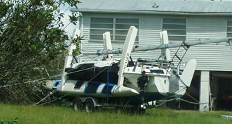 All lines on my sailboat were slack after Hurricane Charley passed.