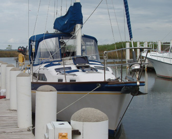 Charlie K at dock at Scipio Marina in Apalachicola