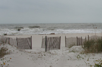The surf on the south side of the island was still rough and violent