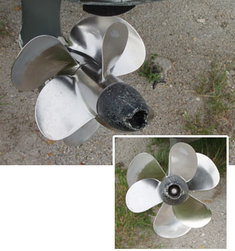 Five-blade stainless steel prop