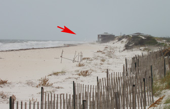 We could spy a grounded sailboat way down the beach