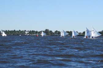 Sunfish at leeward mark