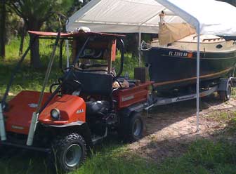 Kawasaki Mule Towing Sailboat