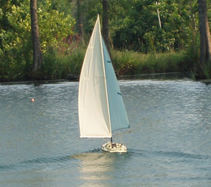 The sailboat is funny going downwind