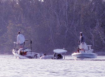 The fishing boat promptly began sinking