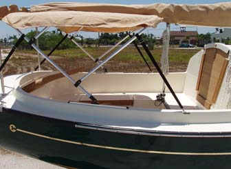 Bimini top on ComPac Sun Cat