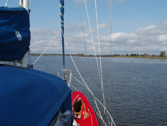 Heading upriver