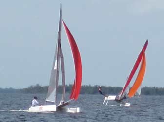 Viper F16 catamarans Reaching