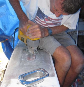 Cutting Hawse Pipe Holes