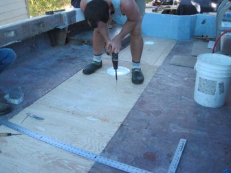 Screwing Deck Panels on Fluke