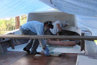 Fiberglassing Deck on Pec