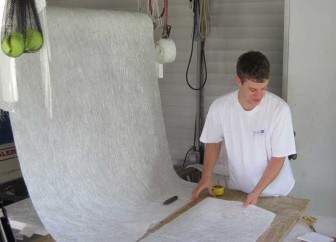 Lane Cutting Fiberglass Mat