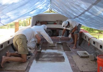 Fiberglassing Deck on Pec
