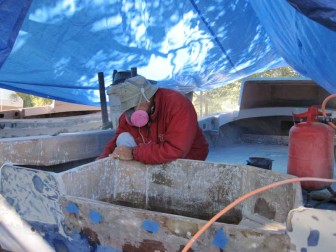 Sandblasting Fluke Scuppers