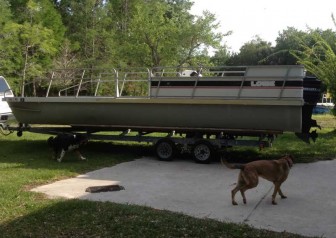 Old Lowe Pontoon Boat